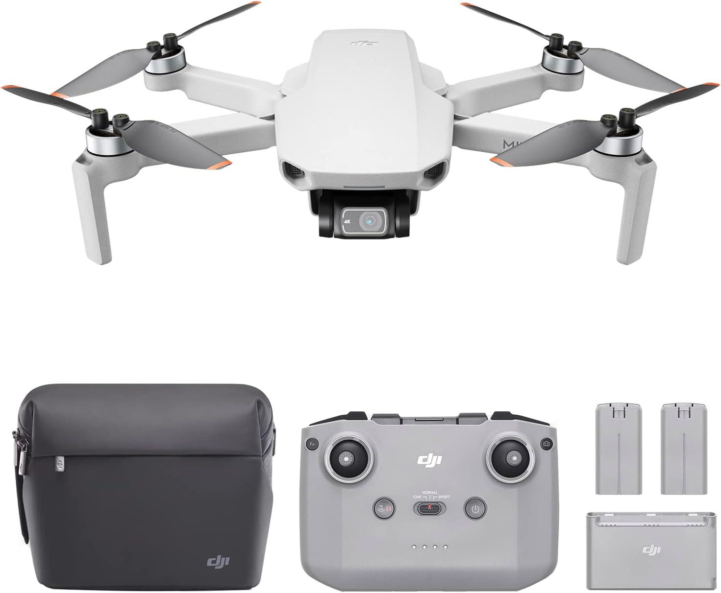 DJI Mini 2 Fly More Combo – Ultralight Foldable Drone, 3-Axis Gimbal with 4K Camera, 12MP Photos, 31 Mins Flight Time, OcuSync 2.0 10km HD Video Transmission, QuickShots, Gray